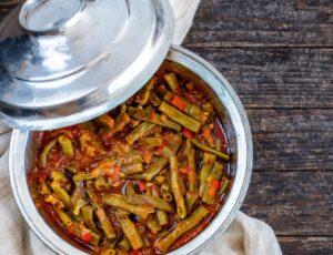 Zeytinyagli Fasülye, Grüne Bohnen mit Olivenöl, Gericht mit Olivenöl, lauwarm oder kalt essetn, Hayat Trading, Hayat Delikatessen, Köstlichkeiten, Nur Gutes