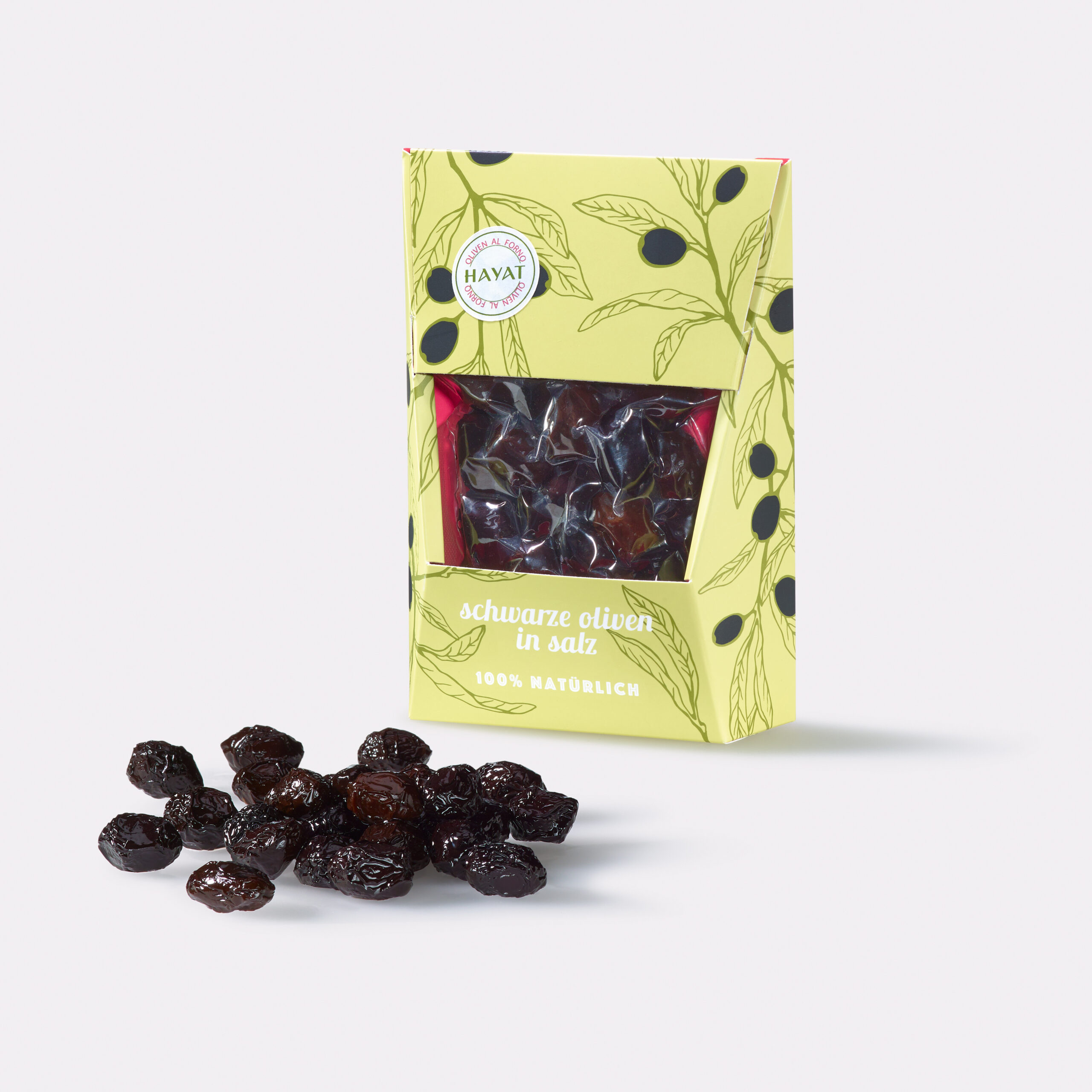 Oliven in Salz, Oliven al Forno, im Ofen getrocknet, Hayat Delikatessen, Köstlichkeiten, Hayat Trading