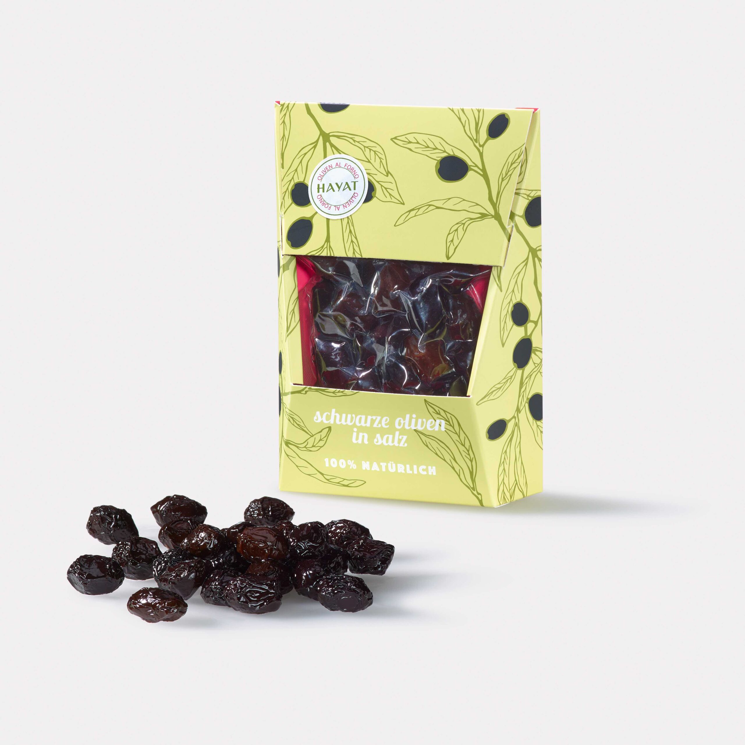 Oliven in Salz, Oliven al Forno, im Ofen getrocknet, Hayat Delikatessen, Köstlichkeiten, Hayat Trading